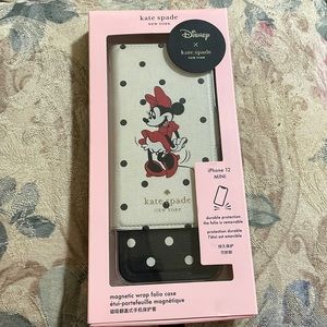 Kate Spade Minnie Mouse iPhone 12/13 mini magnetic wrap folio case.